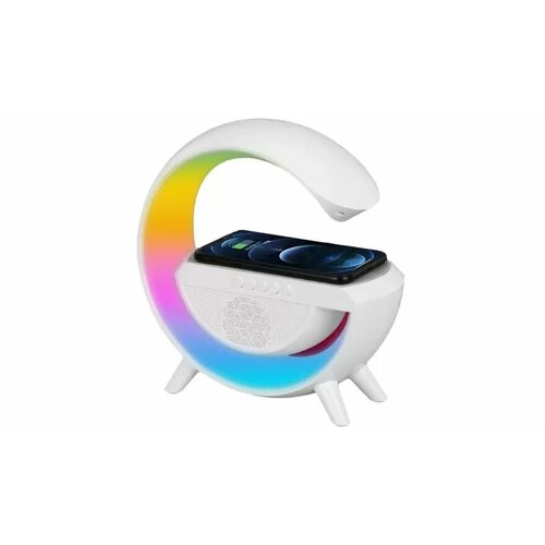 Светильник Ночник c беспроводной зарядкой для телефонаBluetooth-колонка FM радио часы 183900₽