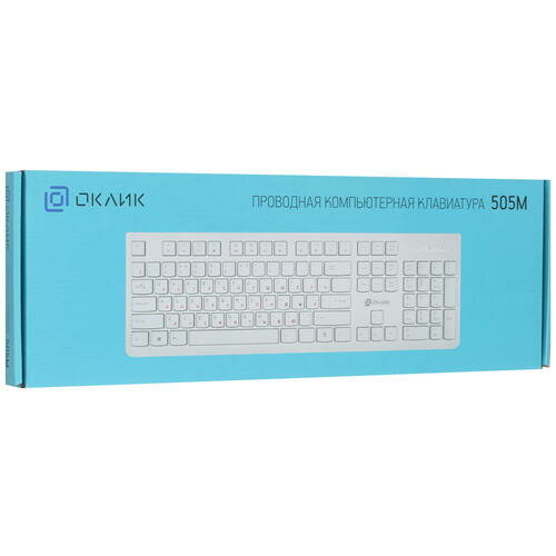 Клавиатура OKLICK 505M, USB, белый [kw-1820 white] - фото №10