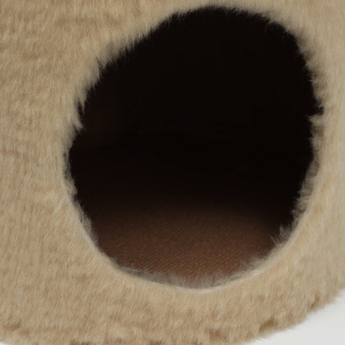Домик с когтеточкой круглый, джут, 35 х 35 х 64 см, бежевый - фотография № 4