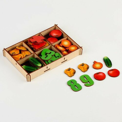 Нескучные игры Счётный материал в коробке «Овощи» 66 деталей