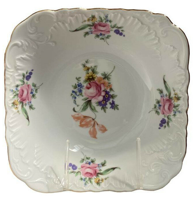 фото Салатник 27 см Cmielow "Рококо /Мейсенский букет /отводка золото" / 327679