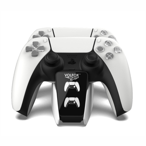 Зарядная станция VOLFOX для 2-х геймпадов DualSense PS5 с индикаторами заряда 119000₽