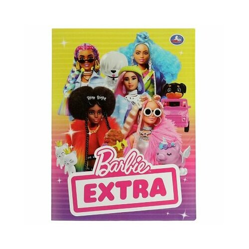 Папка для бумаг барби с 10 вкладышами А4, barbie extra