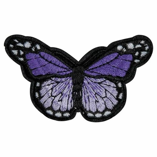Термоаппликация Большая фиолетовая бабочка, вискоза, 1 упаковка