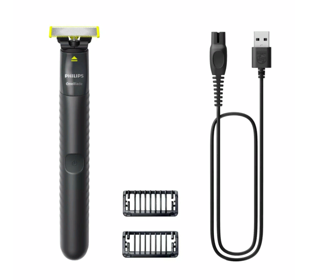 Триммер для бороды и усов Philips OneBlade QP1424/10, черный — фото 1