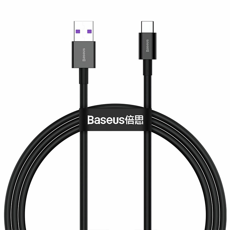 Кабель USB BASEUS Superior Series USB - Type-C, 6A, 66W, 1 м, черный