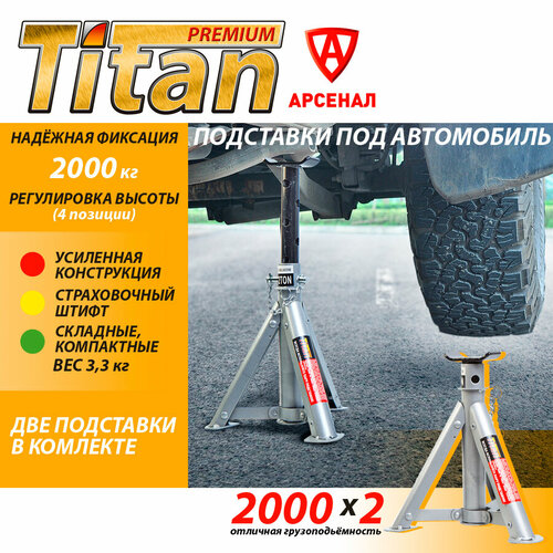 Подставка под машину Titan 2т, складная (к-т 2 шт), ZZ20004