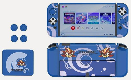 Изображение товара Комплект защиты Exclusive для Nintendo Switch OLED (Dobe iTNS-1192B) Blue