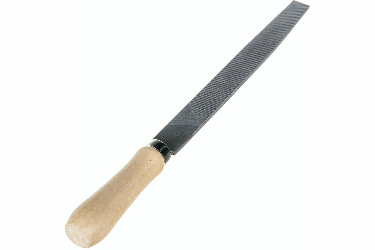 СИБРТЕХ Напильник,200 мм, плоский, деревянная ручка// 16226