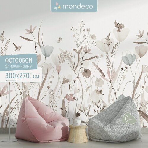 Изображение товара Фотообои на стену 300*270 Растения Птицы флизелиновые фото обои Mondeco