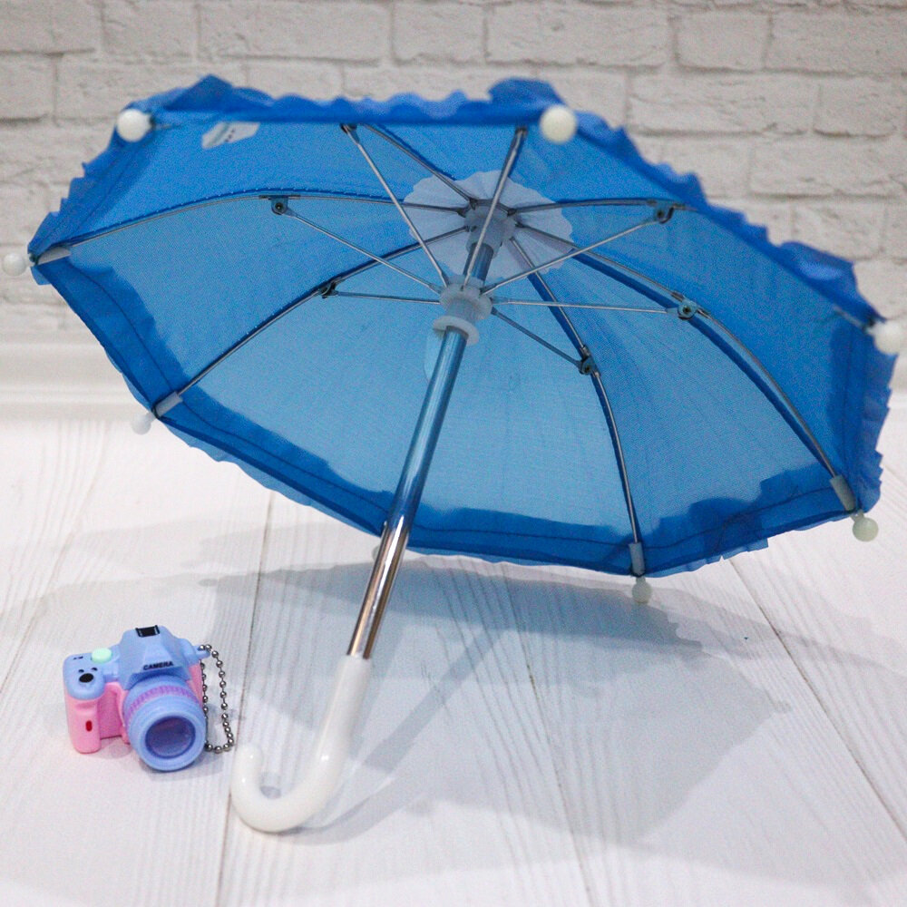 Комплект аксессуаров для кукол (зонт+фотоаппарат), розовый