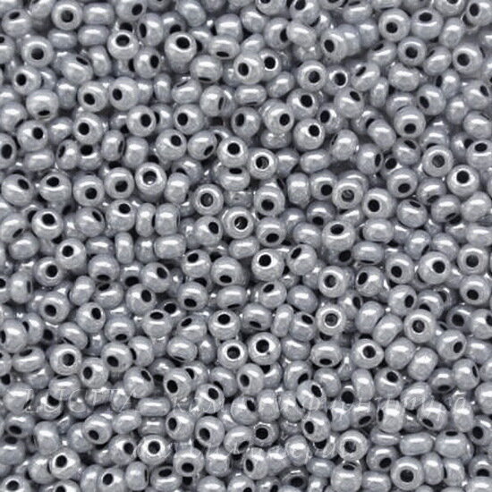 Бисер чешский Preciosa, для бисероплетения, стекло, круглый, серый, 37149 10/0 — фото 1