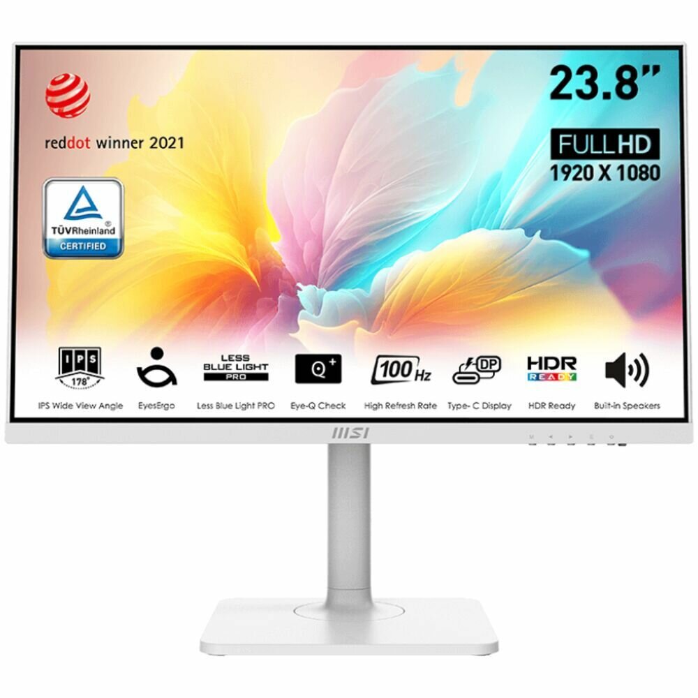 Монитор MSI Modern MD241PW White,23.8, Anti-Glare, Non-touch, IPS, FHD, LED, Flat,75Hz,5ms,16:9, USA