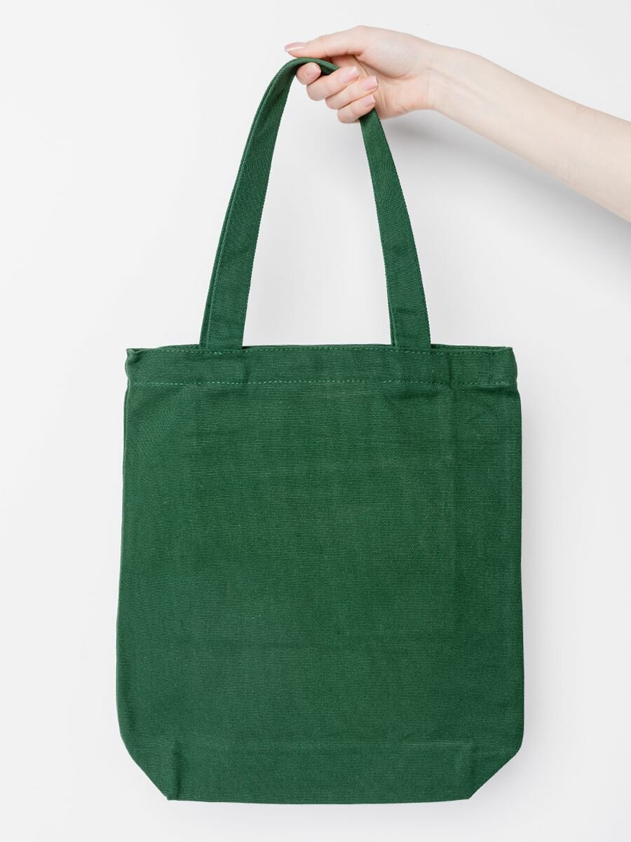 Сумка шоппер , фактура зернистая, зеленый — фото 1