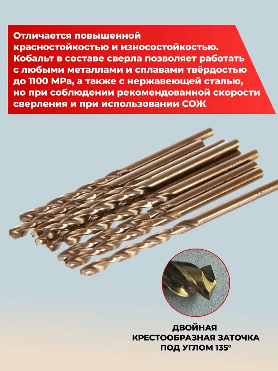 Сверла И Наборы Сверло по металлу 1 мм кобальтовое P6M5K5 ( 30 шт)