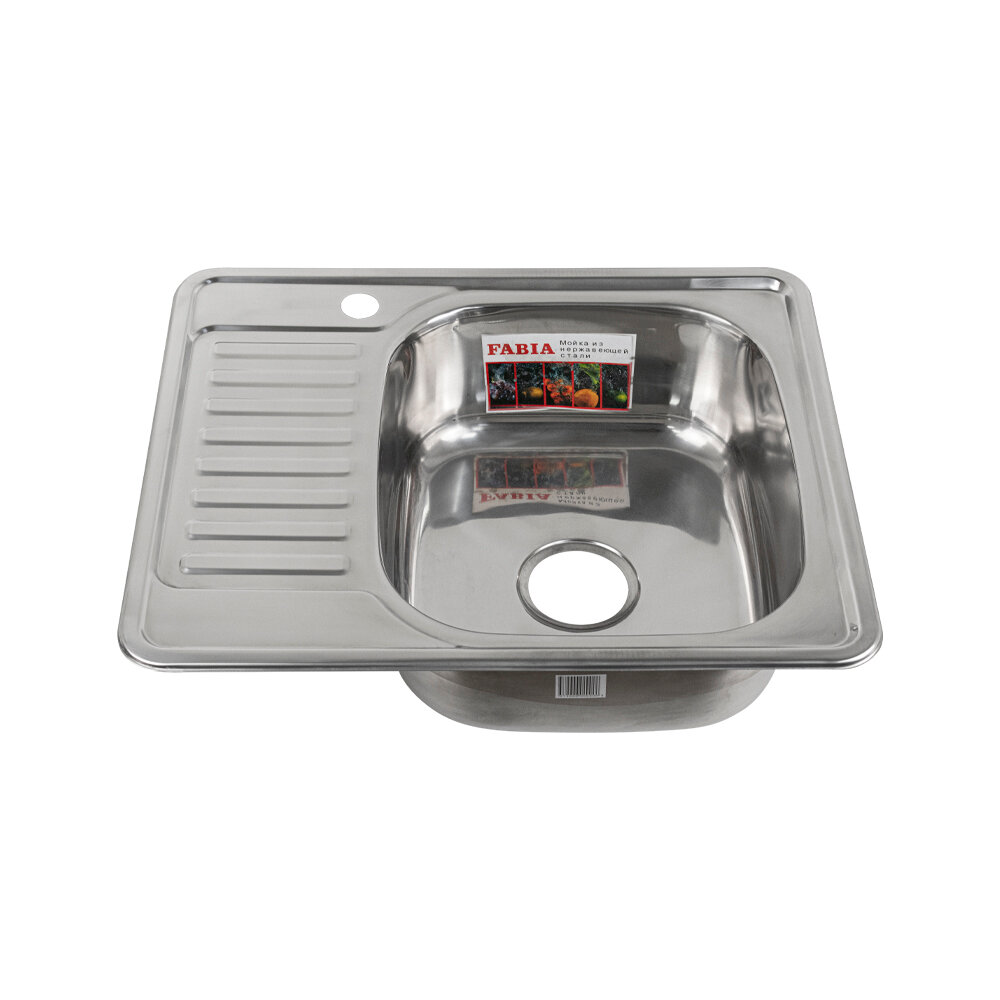 Мойка врезная 580х480 правая нержавейка Fabia 5848R