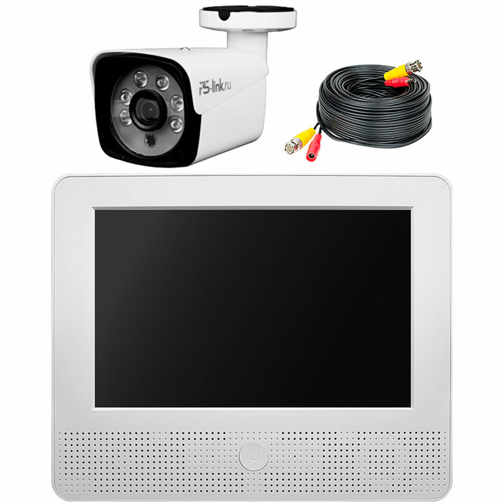 Комплект видеонаблюдения AHD 2Мп PS-link KIT-C9201HD с монитором 1 камера для улицы