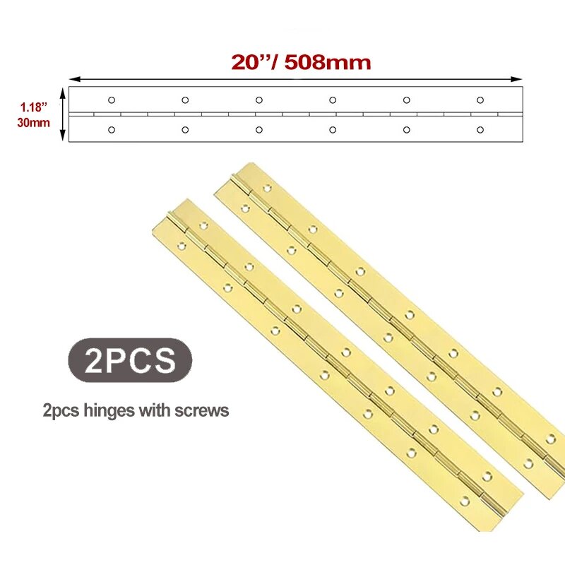 2 шт. Петли для фортепиано NINE SUNS золотые нержавеющая сталь 6-48 дюймов 2pcs 20inx30mmx0.7mm