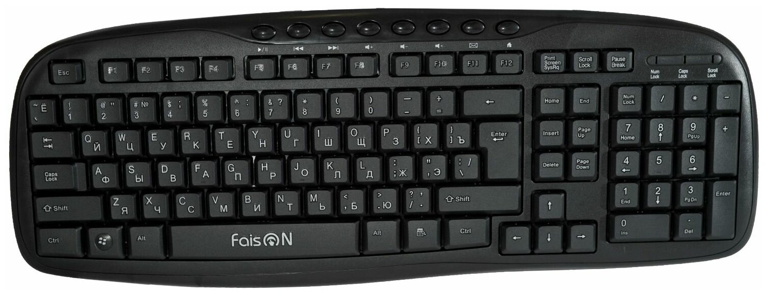 Клавиатура проводная FaisON EASY MEDIA KB111 чёрный