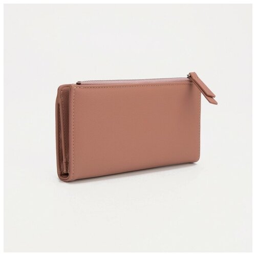 фото Кошелёк, 3 отдела на кнопке, цвет пудра нет бренда
