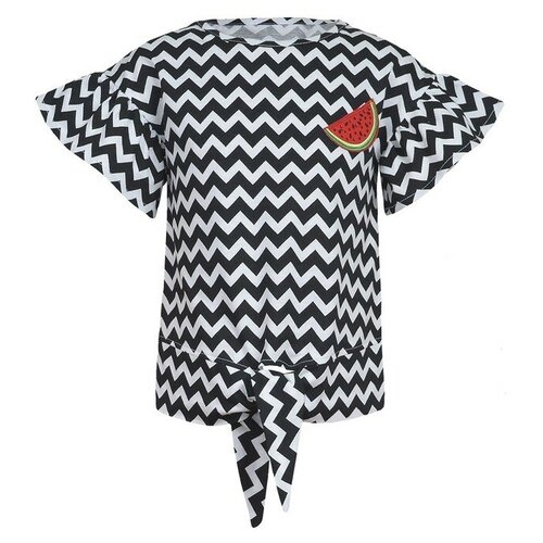 фото Футболка для девочки, цвет чёрный/белый, рост 110 luneva