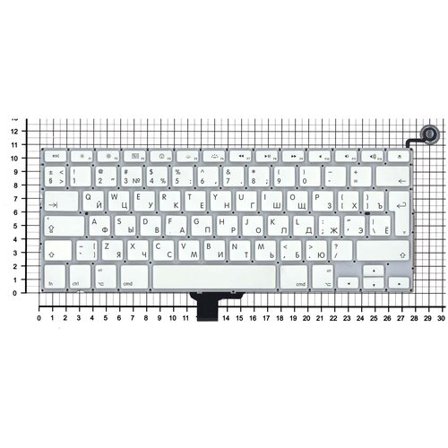 Клавиатура для ноутбука Apple A1342 133 2009 2010 белая большой Enter 1469₽