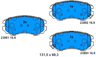 Дисковые тормозные колодки передние ATE 13.0460-5873.2 для Hyundai, Kia (4 шт.)