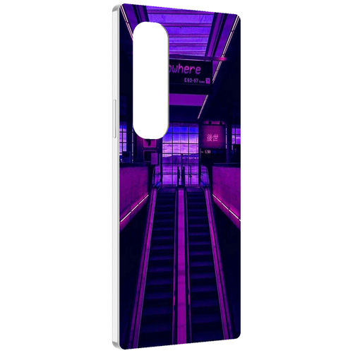 Чехол MyPads фиолетовый эскалатор для Samsung Galaxy Z Fold 4 (SM-F936) задняя-панель-накладка-бампер