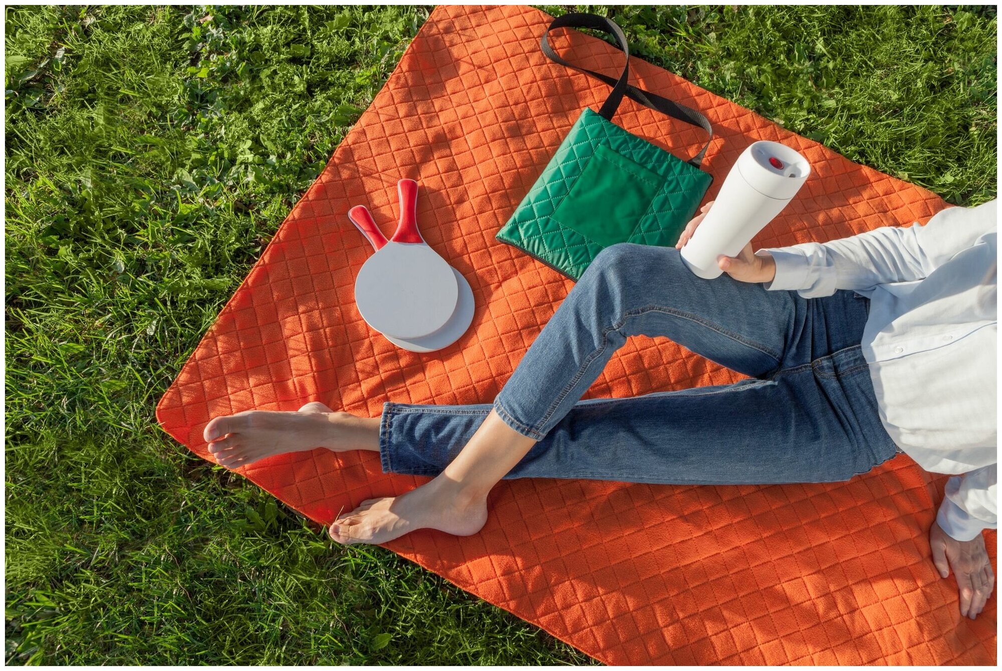 Плед для пикника Comfy, оранжевый - фотография № 7