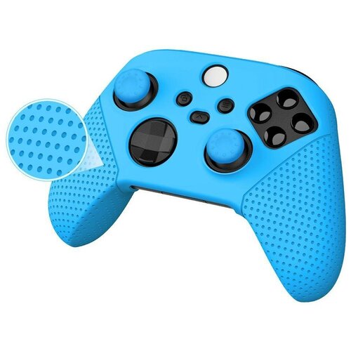 фото Силиконовый чехол + накладки на стики для геймпада microsoft xbox series x/s wireless controller blue (синий) dobe (tyx-0626) (xbox series x/s) для microsoft xbox series x/s