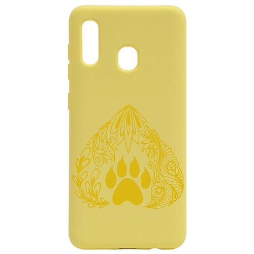 фото Чехол silky touch сats and birds для samsung galaxy a20 / a30 лапа желтый gosso