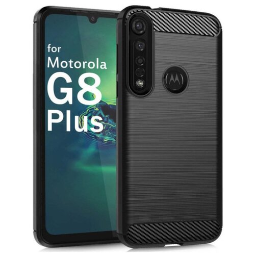 фото Brodef carbon силиконовый чехол для motorola moto g8 plus черный