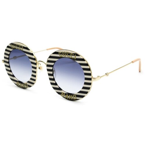 Солнцезащитные очки GUCCI, круглые, оправа: металл, для женщин, черный