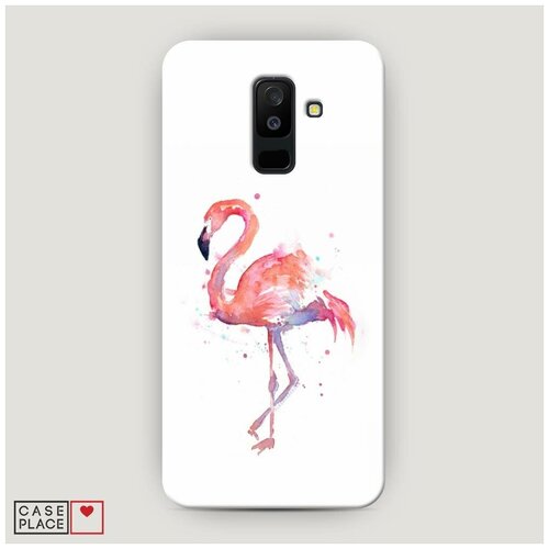 фото Чехол пластиковый samsung galaxy a6 plus акварельный фламинго case place