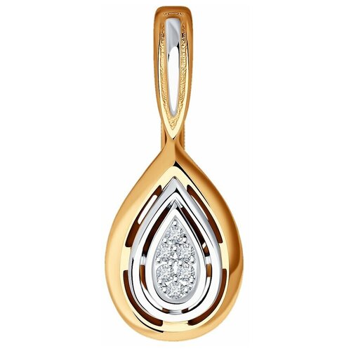 Подвеска Diamant, комбинированное золото, 585 проба, бриллиант подвеска из комбинированного золота 01р760626ж эстет