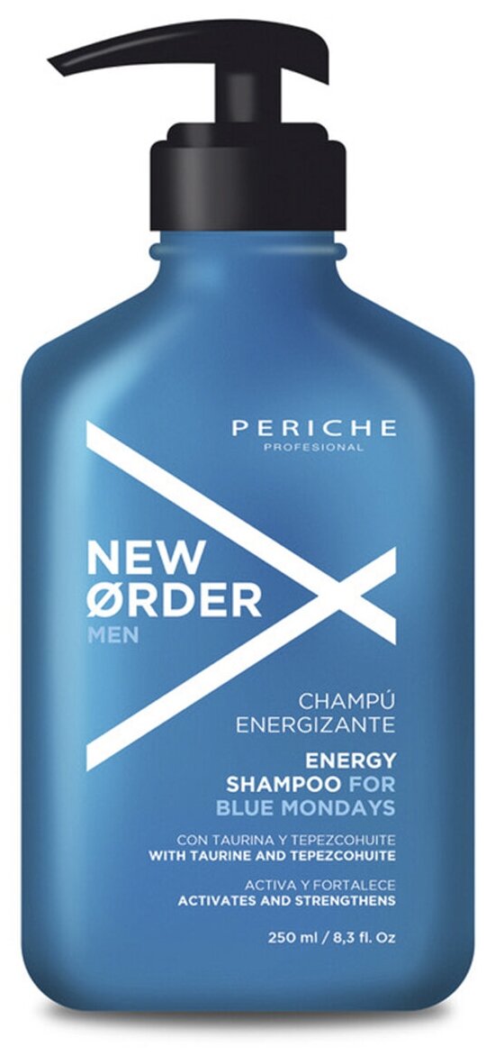 PERICHE PROFESIONAL Восстанавливающий шампунь для мужчин «Energy Shampoo» линии «New Order» 250 мл / Мужской шампунь восстанавливающий / Шампунь для мужчин против выпадения / Шампунь усиливающий рост волос для мужчин
