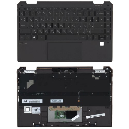 блок питания для ноутбука hp spectre folio 13 ak x360 13 aw 13 ap 14 ea type c 65w Клавиатура для ноутбука HP Spectre X360 13-AW TPN-Q225 топкейс коричневый