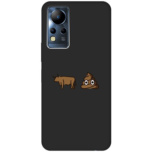 Матовый чехол Bull and Poo для Infinix Note 12 G88 / Инфиникс Нот 12 с 3D эффектом черный матовый чехол bull and poo для infinix note 12 vip инфиникс нот 12 вип с 3d эффектом черный