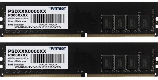 Оперативная память Patriot Memory DDR4 32Gb (2x16Gb) 3200MHz pc-25600 SL Series (PSD432G3200K)