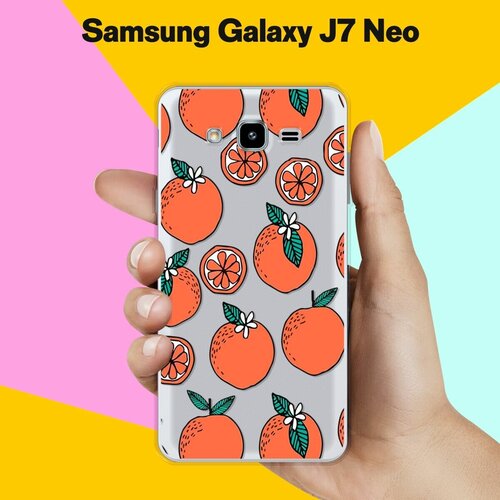 Силиконовый чехол на Samsung Galaxy J7 Neo Апельсины / для Самсунг Галакси Джей 7 Нео матовый soft touch силиконовый чехол на samsung galaxy j7 neo самсунг джей 7 нео с 3d принтом kiss черный