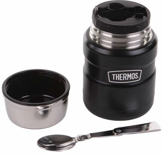 Термос для еды Thermos SK-3000 MMB (0,47 литра), серия King, чёрный - фотография № 4