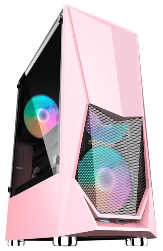 Корпус 1STPLAYER DK-3 Pink / Atx, tempered glass / 3x 120mm LED fans inc. / DK-3-PK-3G6 DK-3-PK-3G6