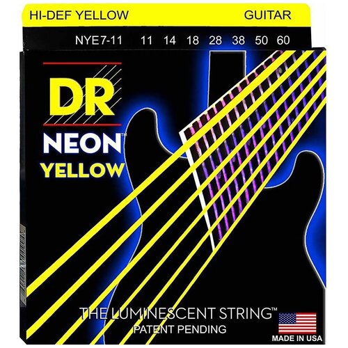 Струны для 7-ми струнной электрогитары DR String NYE7-11 струны для электрогитары два комплекта dr string dse 2 10