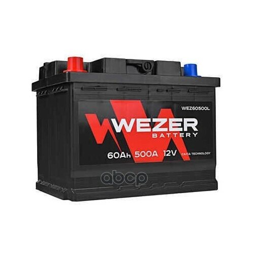 Wez60500l_аккумуляторная Батарея! 60ah 500a +Слева 242/175/190 WEZER арт. WEZ60500L