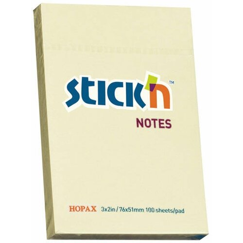 Упаковка блоков самоклеящихся STICK`N 21006, 51x76, 100 л, пастель, желтый
