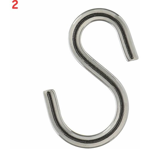 Крюк s-образный ассиметричный d5 мм нержавеющая сталь (2 шт.) (2 шт.) крюк s образный белый цинк 6 мм 2 шт 030730