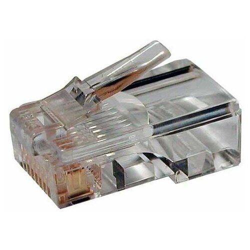 Разъем PLUG-8P8C-U-C5-100 RJ45(8P8C) под витую пару кат.5e универс. (для ож и мж кабеля) Hyperline 49377 ( упак.3шт.)