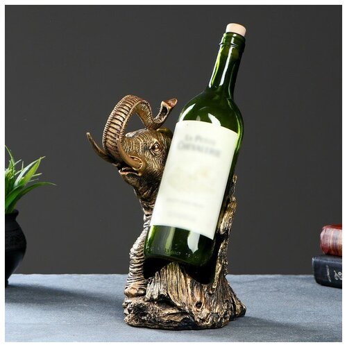Хорошие сувениры Подставка под бутылку "Слон" бронза 14х13х25см