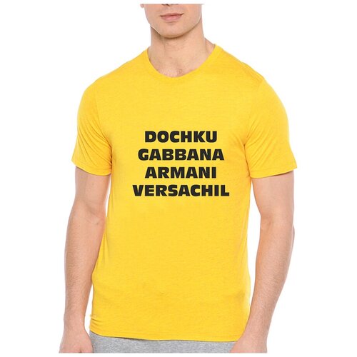 фото Футболка армани габанна. цвет: желтый. размер: s drabs