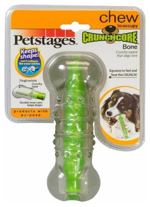 Petstages игрушка для собак "Хрустящая косточка" резиновая большая - фотография № 2